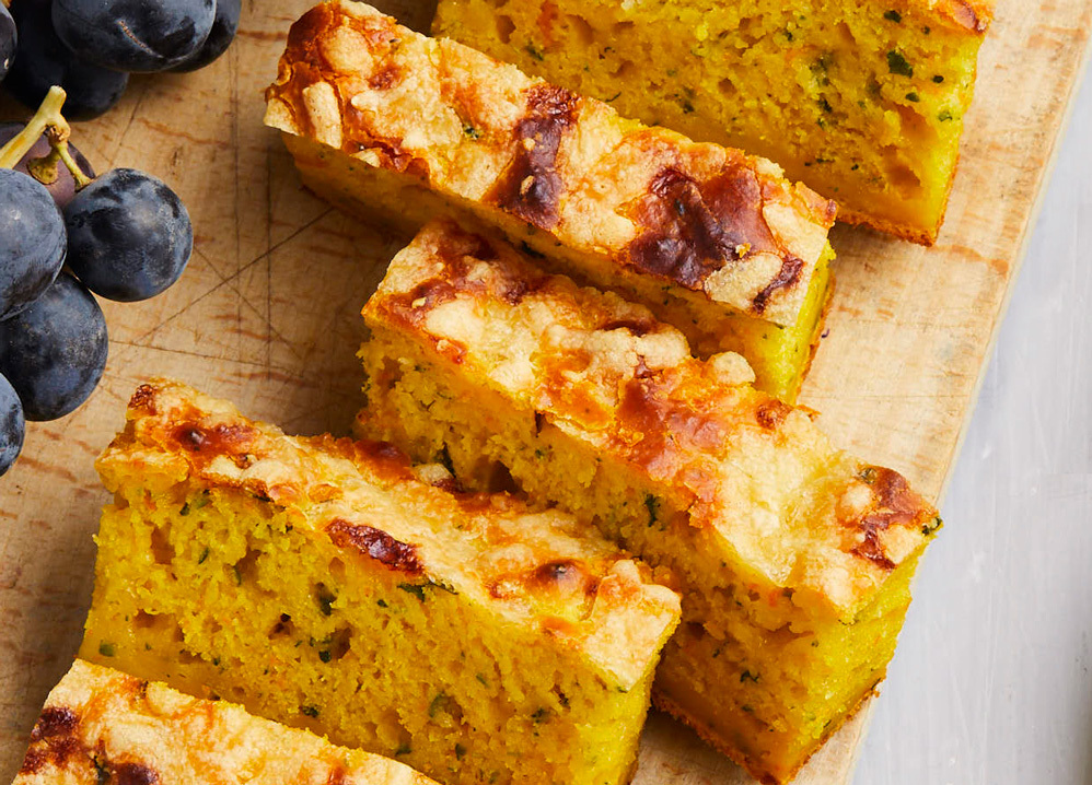 Carrot Pumpkin and Ricotta Slice