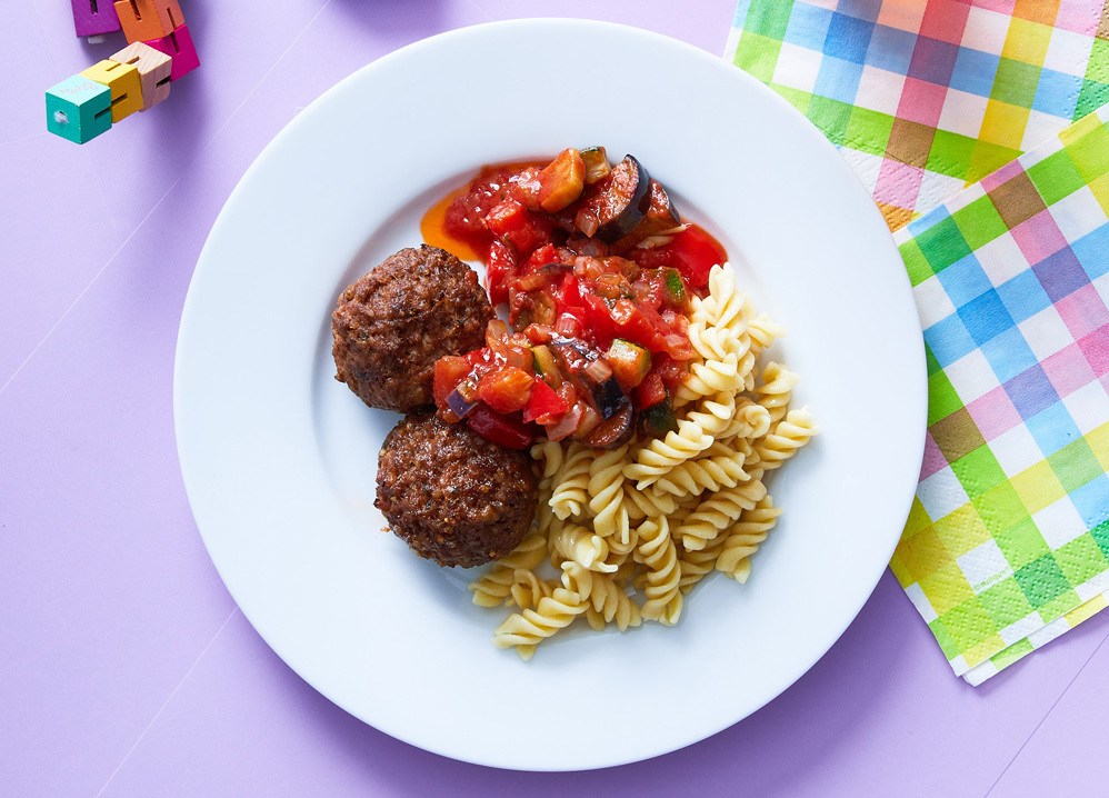 Beef Meatballs with Vegetable Ratatouille