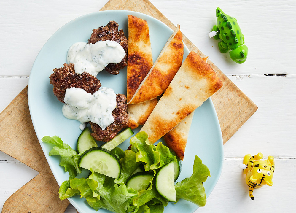 Lamb Beef Chickpea Kofta with Mint Yoghurt